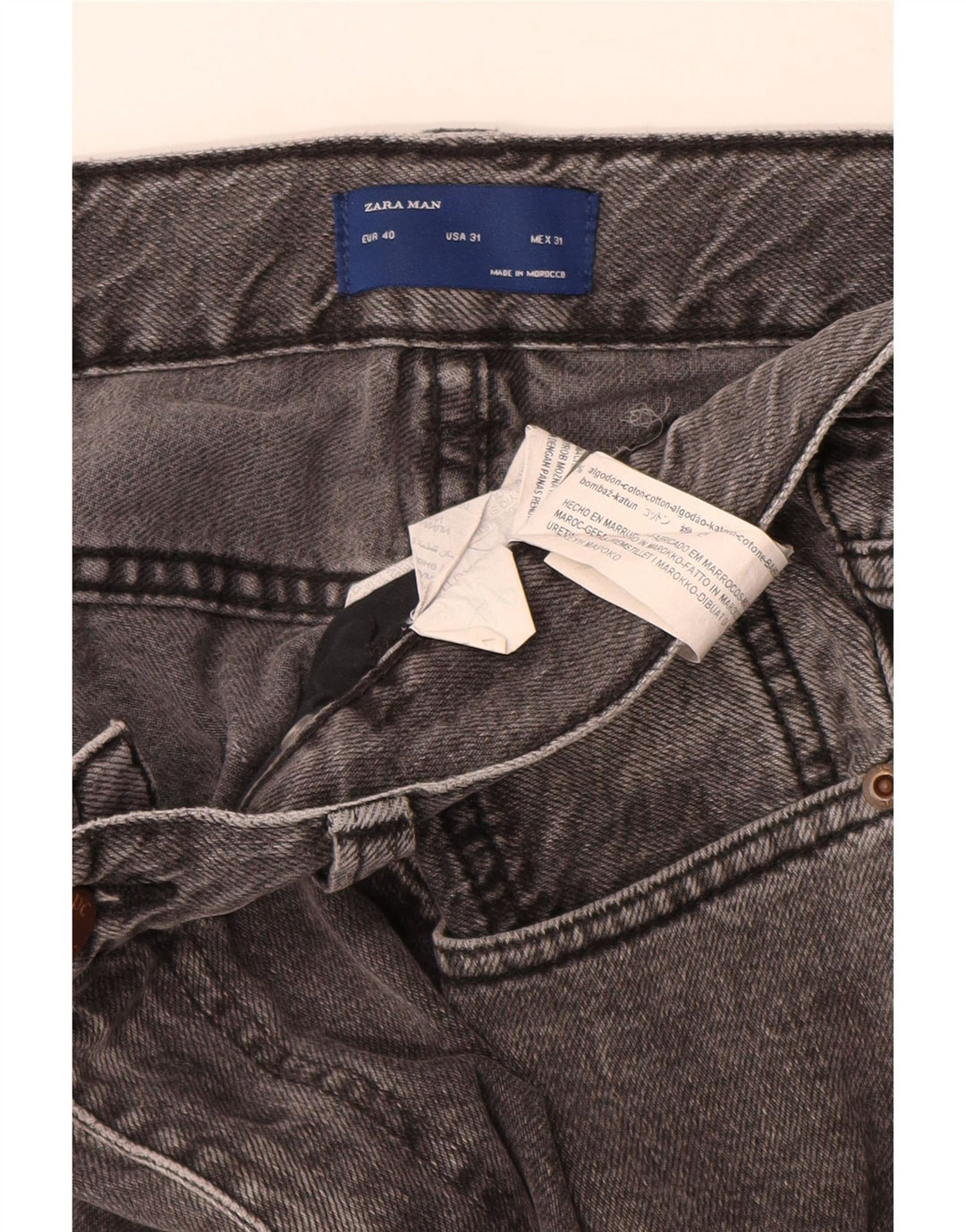 ZARA Herren Slim Jeans EU 40 Mittel W31 L29 Grau Baumwolle