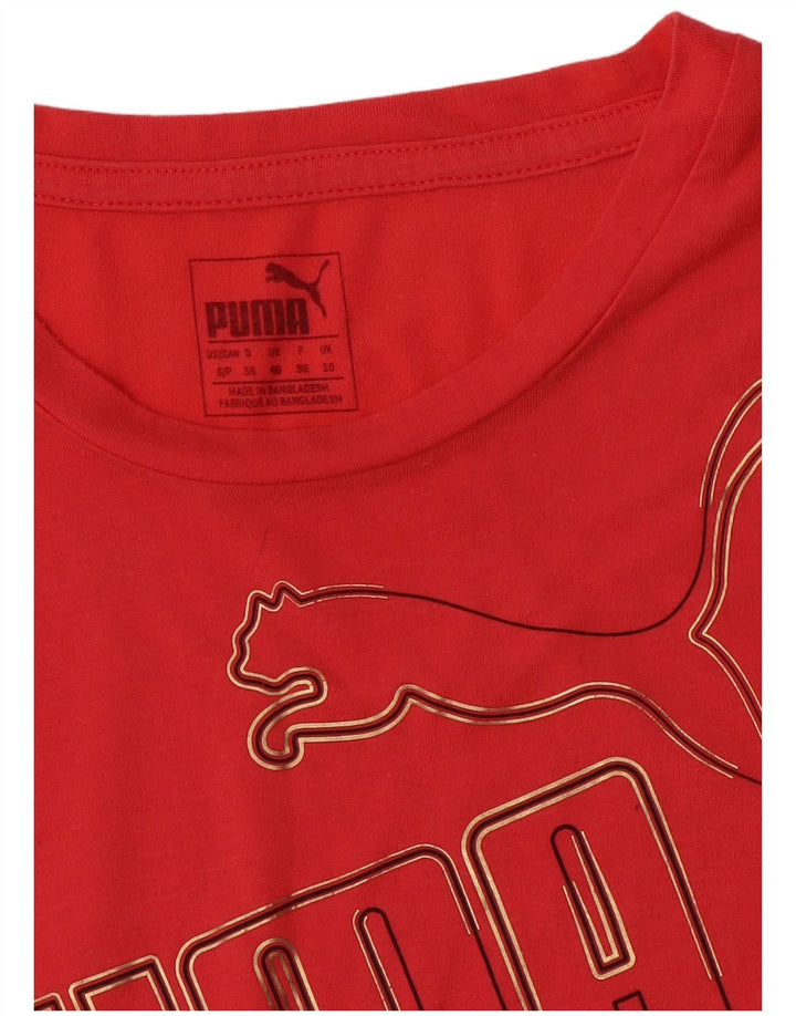 Puma Damen Grafik T-Shirt Top UK 10 Small Pink