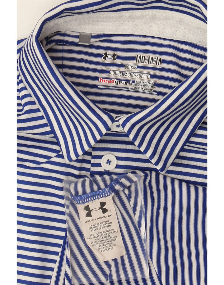 Under Armour Herren Heat Gear Poloshirt Mittelblaues Nadelstreifen-Polyester