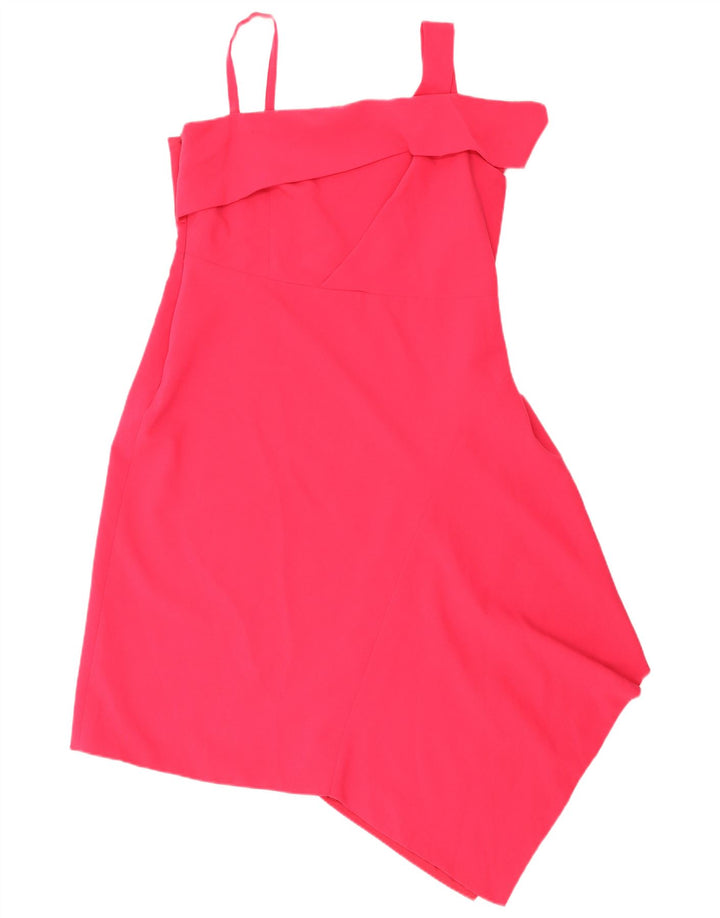Coast Damen Ärmelloses asymmetrisches Kleid UK 18 XL Rosa Polyester