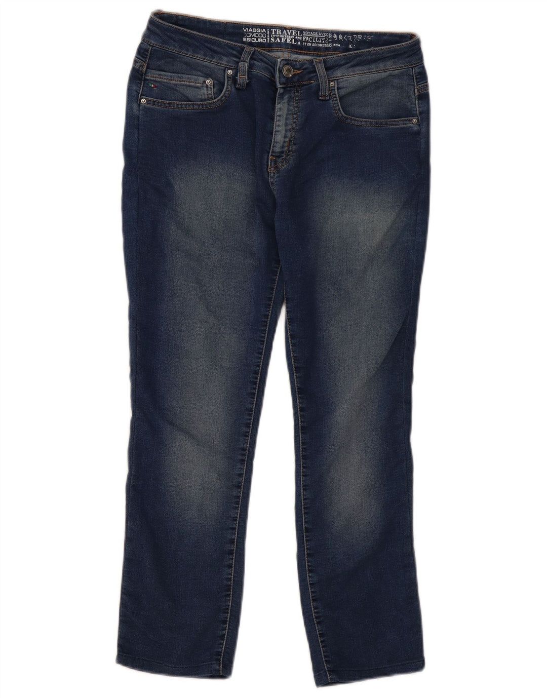 Carrera Damen Crop Slim Jeans W30 L25 Marineblau Baumwolle