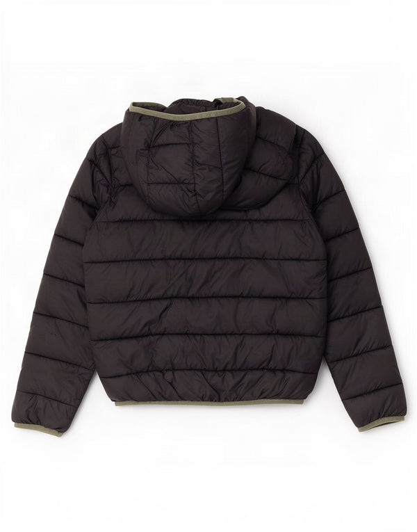 Champion wattierte Jungenjacke mit Kapuze, 11–12 Jahre, Größe L, Schwarz