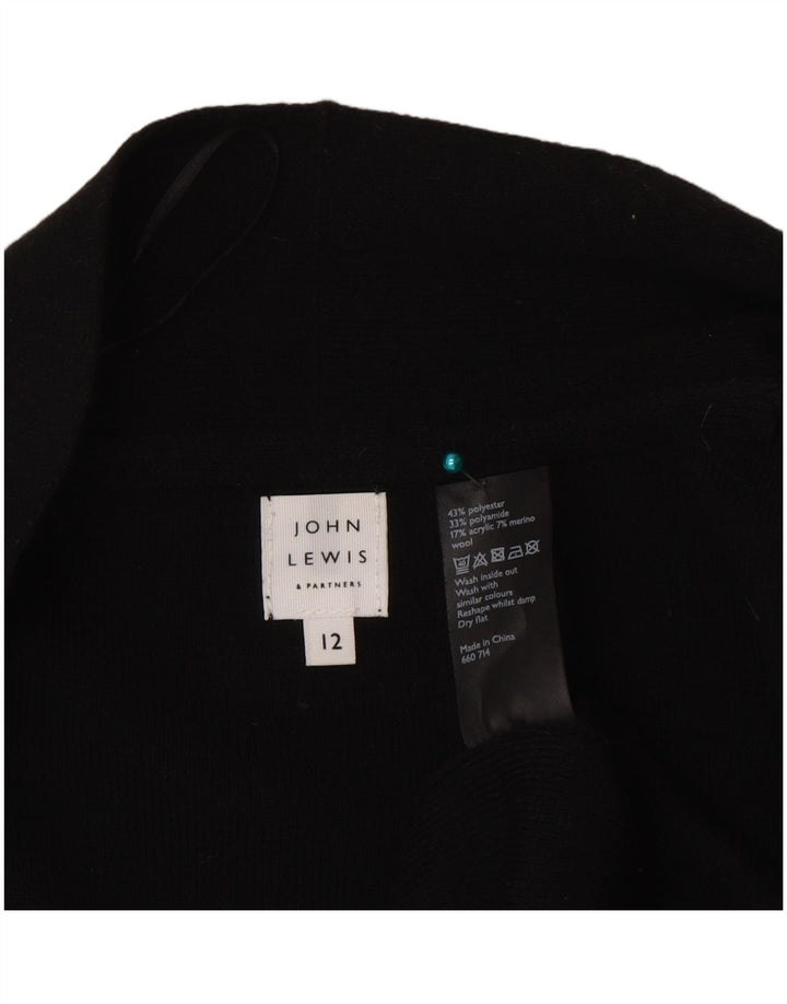 John Lewis Damen Longline Open Cardigan Pullover UK 12 Medium Schwarz