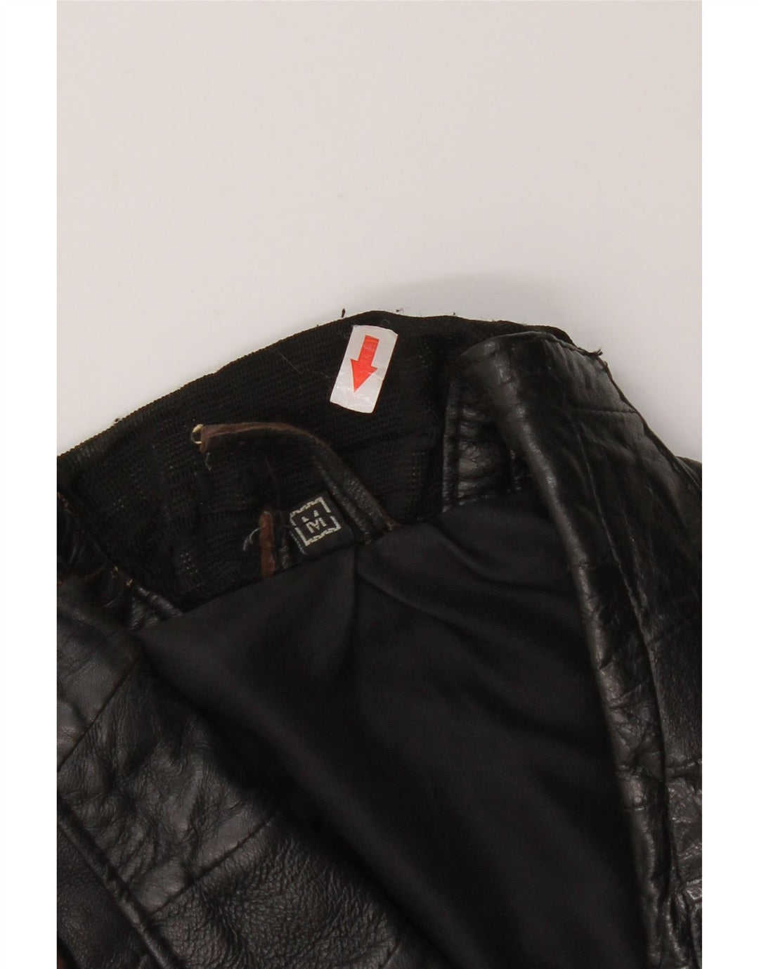 Vintage Damen Bomber Lederjacke UK 12 Mittelschwarzes Leder
