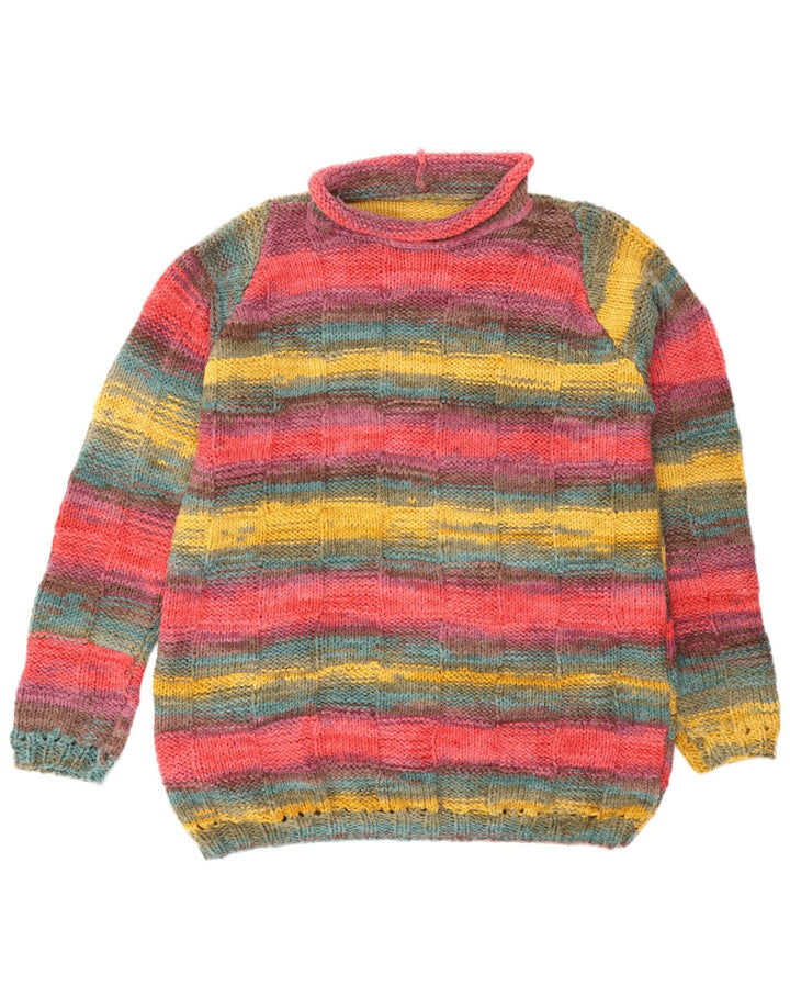 Vintage Herren Rollkragenpullover, groß, mehrfarbig gestreift