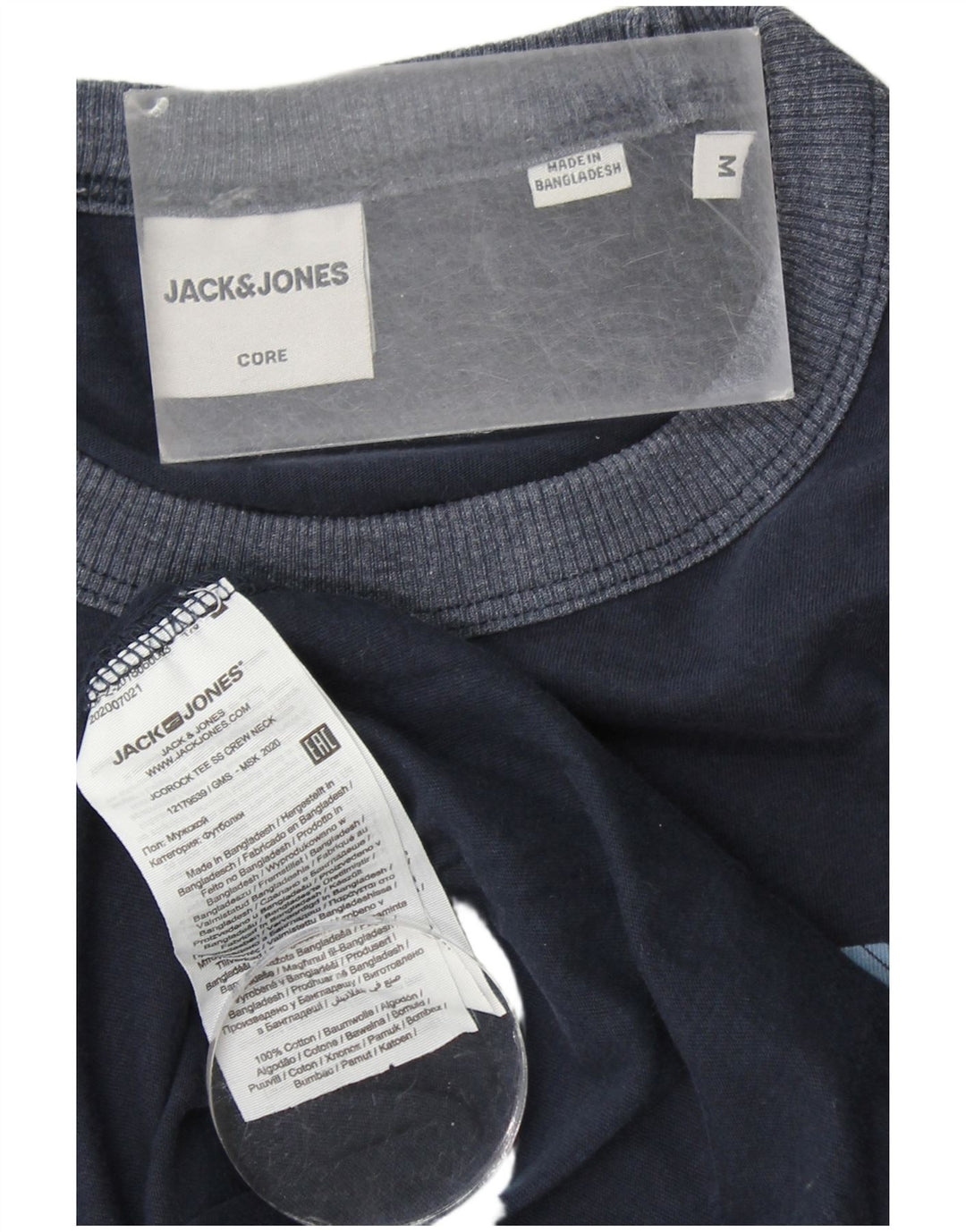 JACK & JONES Herren-T-Shirt mit Grafik, mittlere marineblaue Baumwolle