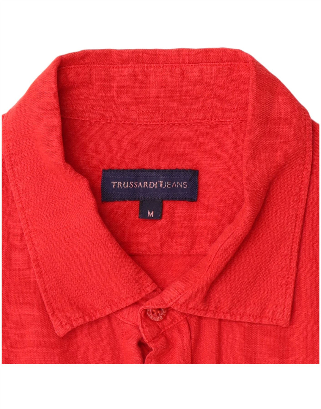 Trussardi Jeans Herrenhemd Mittelrote Baumwolle