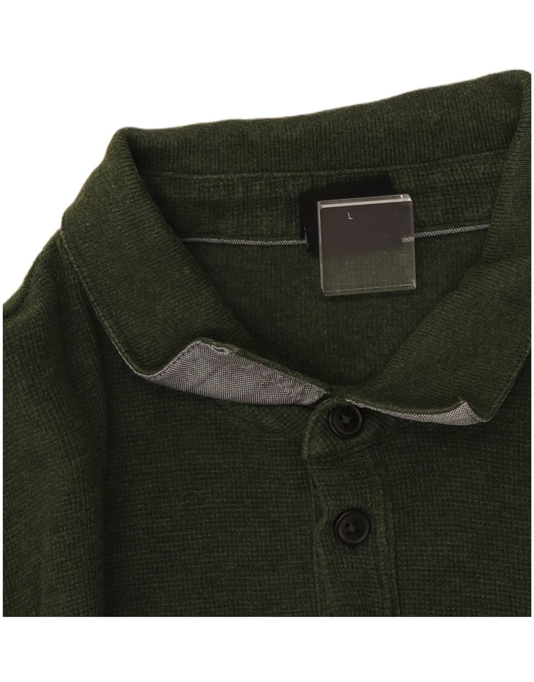 Hugo Boss Herren Langarm-Poloshirt, Größe L, Grün