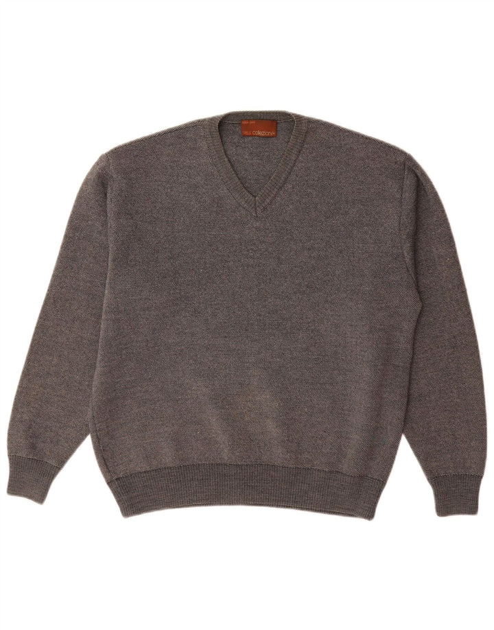 Marks & Spencer Herren-Pullover mit V-Ausschnitt, Größe S, Grau