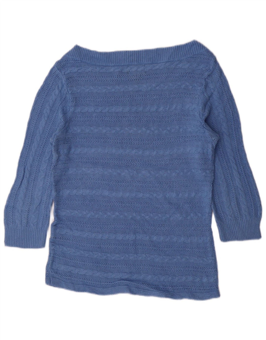 CHAPS Damen-Pullover mit 3/4-Ärmeln, U-Boot-Ausschnitt, Gr. 40, Größe L, Blau, Baumwolle