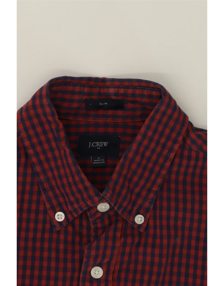 J. CREW Mens Slim Shirt Small Red Check Cotton Vintage J. Crew and Second-Hand J. Crew from Messina Hembry 