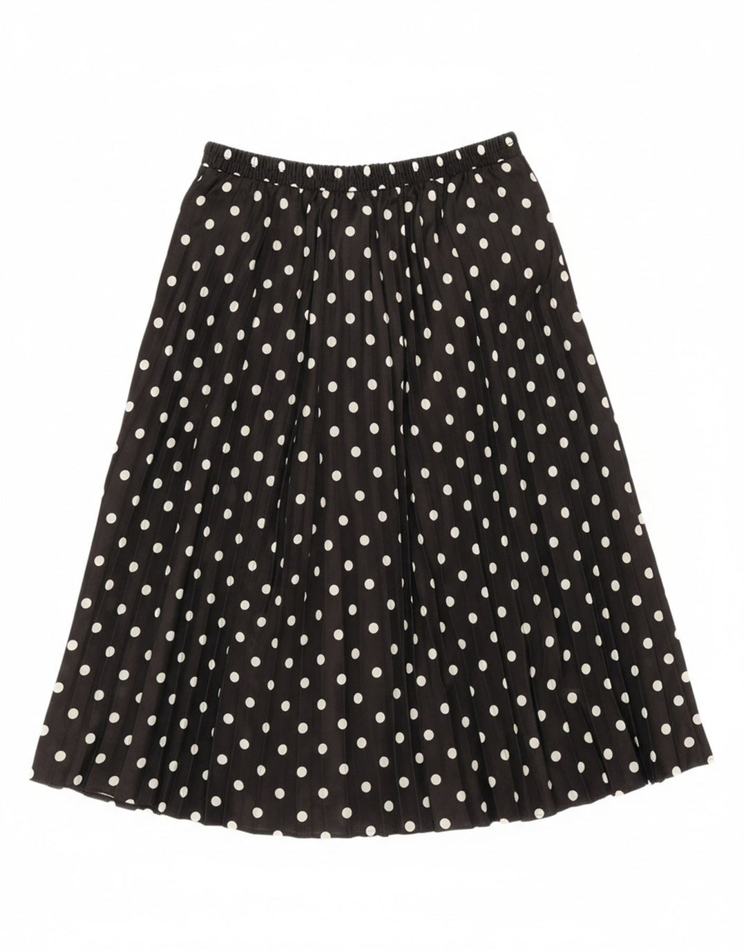 VINTAGE Womens Pleated Skirt W30 Medium Black Polka Dot Polyester Vintage Vintage and Second-Hand Vintage from Messina Hembry 