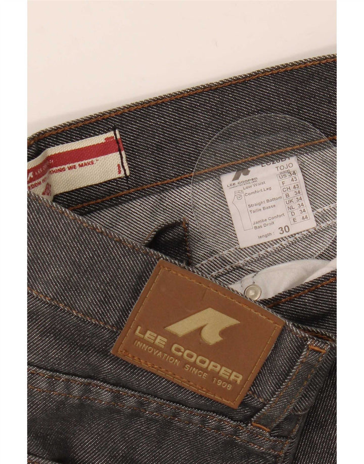 Lee Herren Straight Jeans W35 L29 Graue Baumwolle