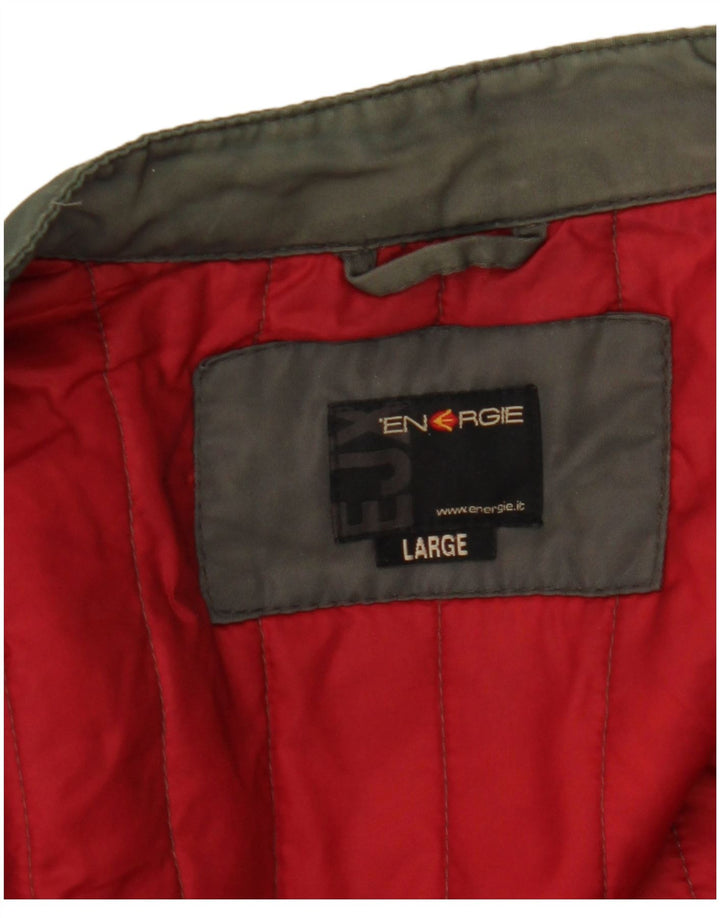Energie Herren Bomberjacke UK 40 Large Grau Colourblock