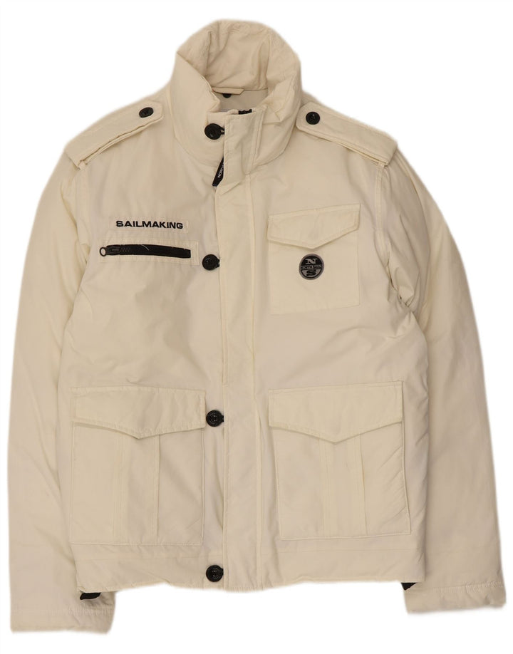 North Sails Herren Sailmakers Military Wattierte Jacke UK 40 Large Weiß