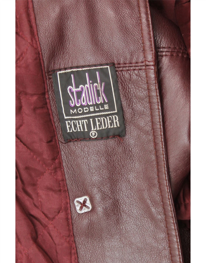 Stadick Damen Duffle Ledermantel UK 10 Kleines burgunderrotes Leder