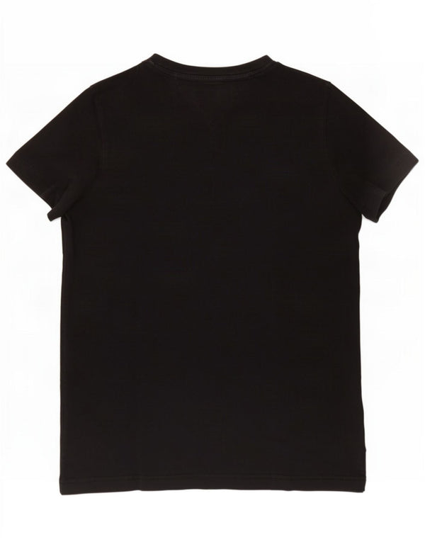 Tommy Hilfiger Damen T-Shirt Top UK 10 Small Schwarz Baumwolle