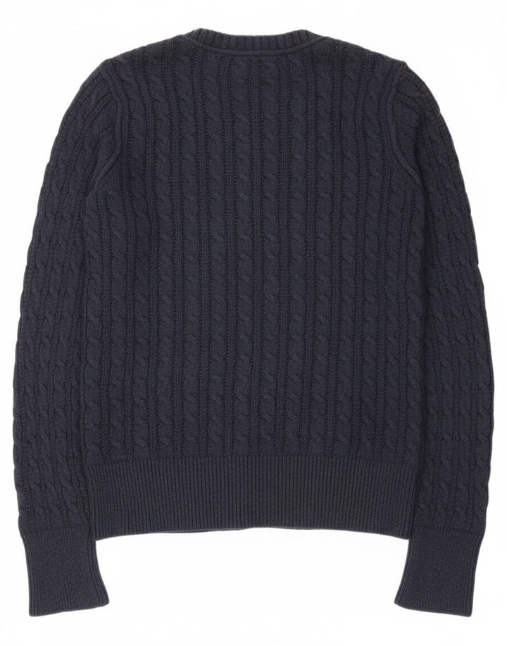 Eddie Bauer Damen-Cardigan-Pullover UK 12 Medium Navy Blue Cotton