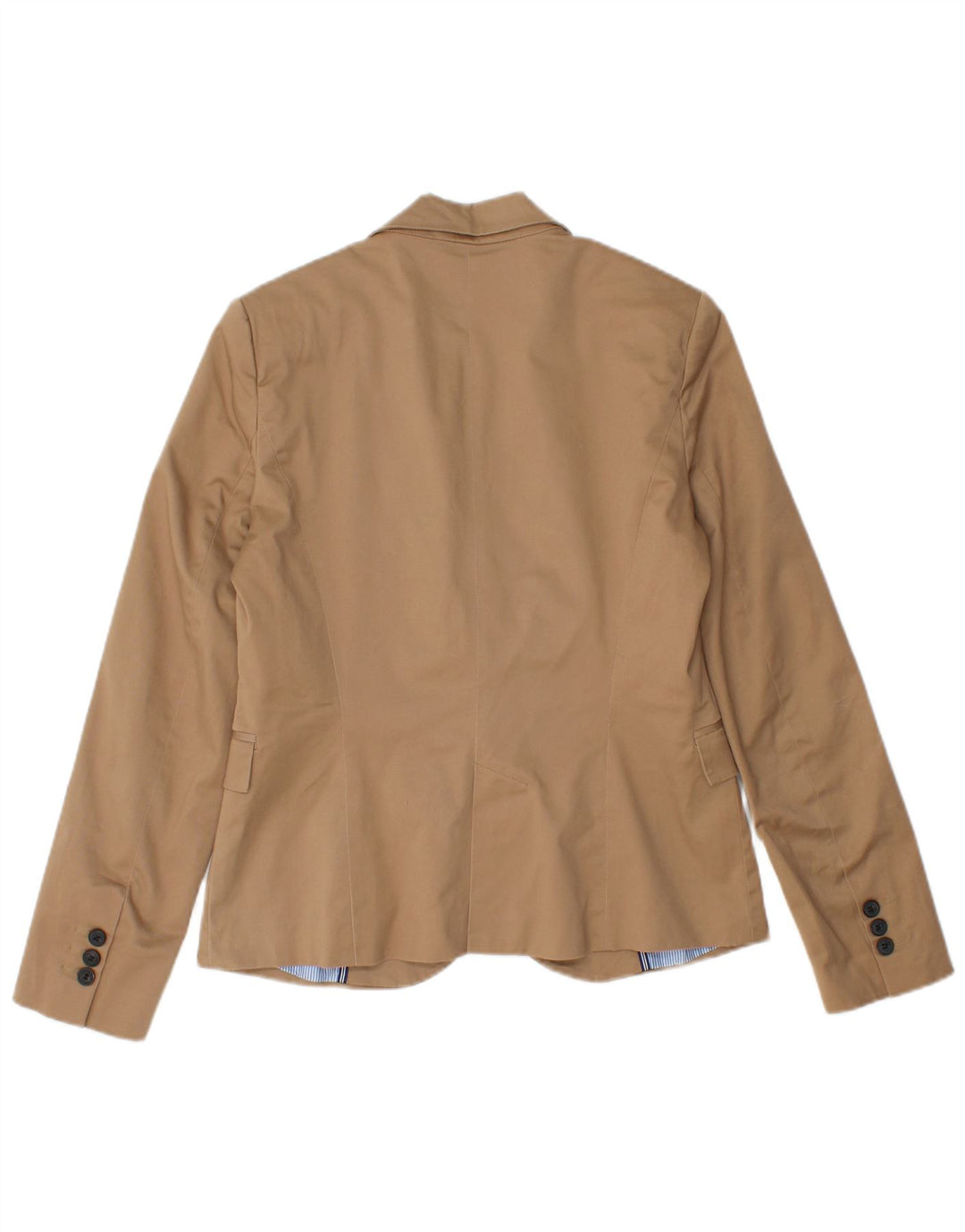 ZARA Damen 1-Knopf-Blazerjacke UK 14 Große braune Baumwolle