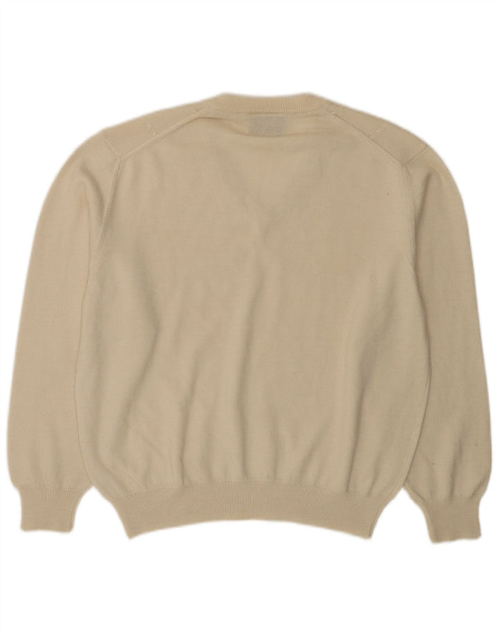 BIBO Damen-Pullover mit V-Ausschnitt IT 50 XL aus weißer Wolle