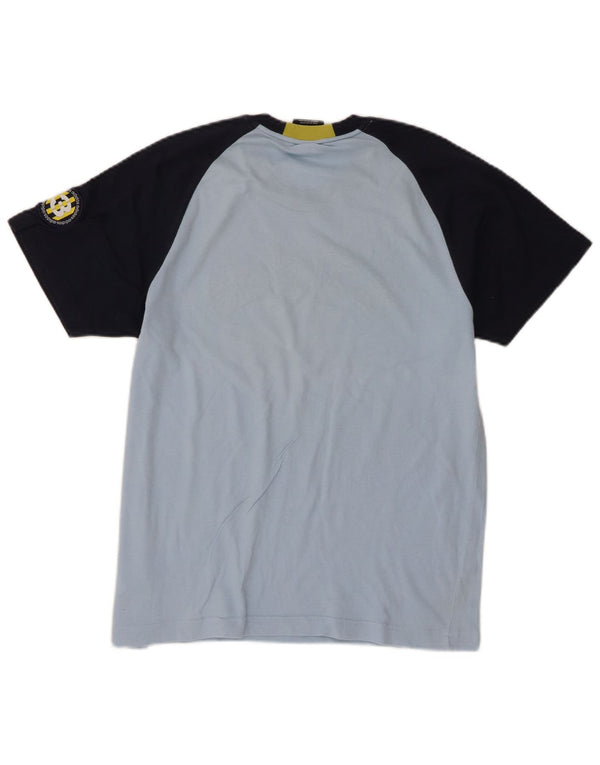 Adidas T-Shirt mit Grafik für Jungen, 13–14 Jahre, blaue Farbblock-Baumwolle