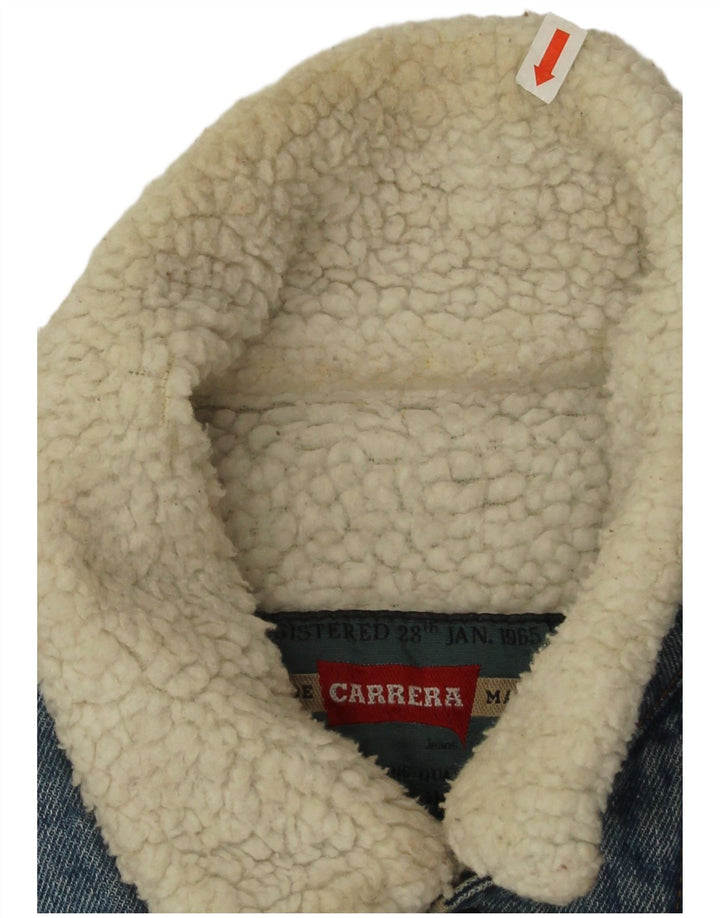 Carrera Herren Sherpa Jeansjacke UK 38 Mittelblaues Polyester