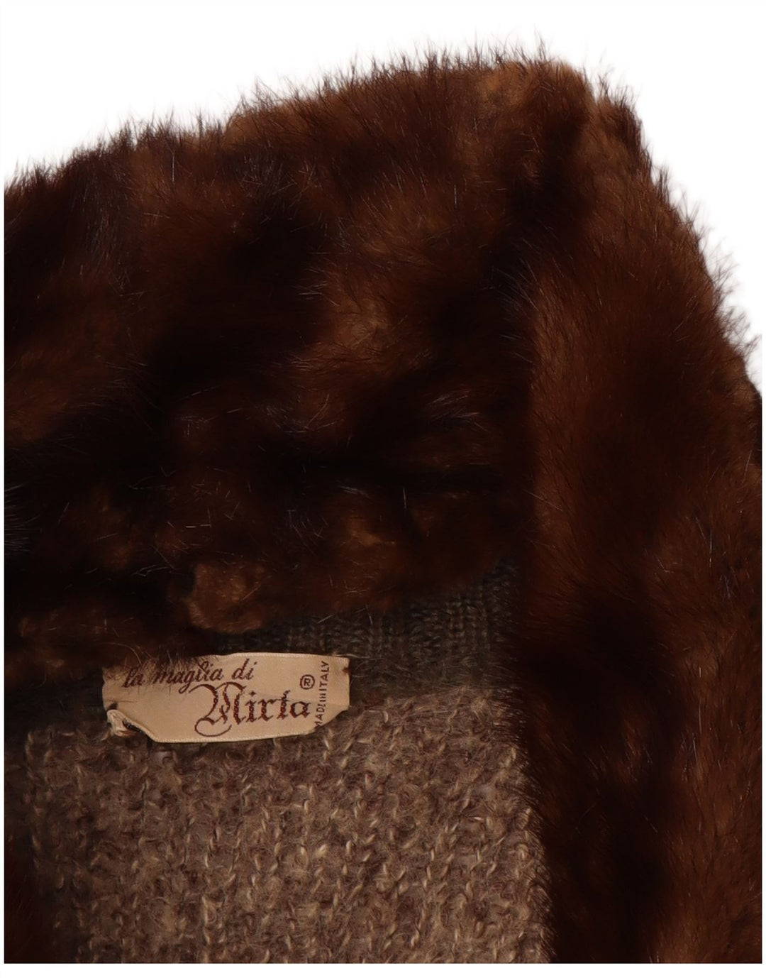 VINTAGE Damen Strickjacke UK 18 XL Braun