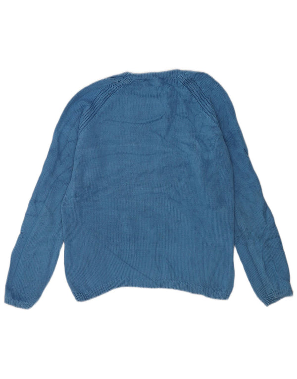 Marks & Spencer Damen-Pullover mit U-Boot-Ausschnitt, Gr. 8, Blau, Baumwolle
