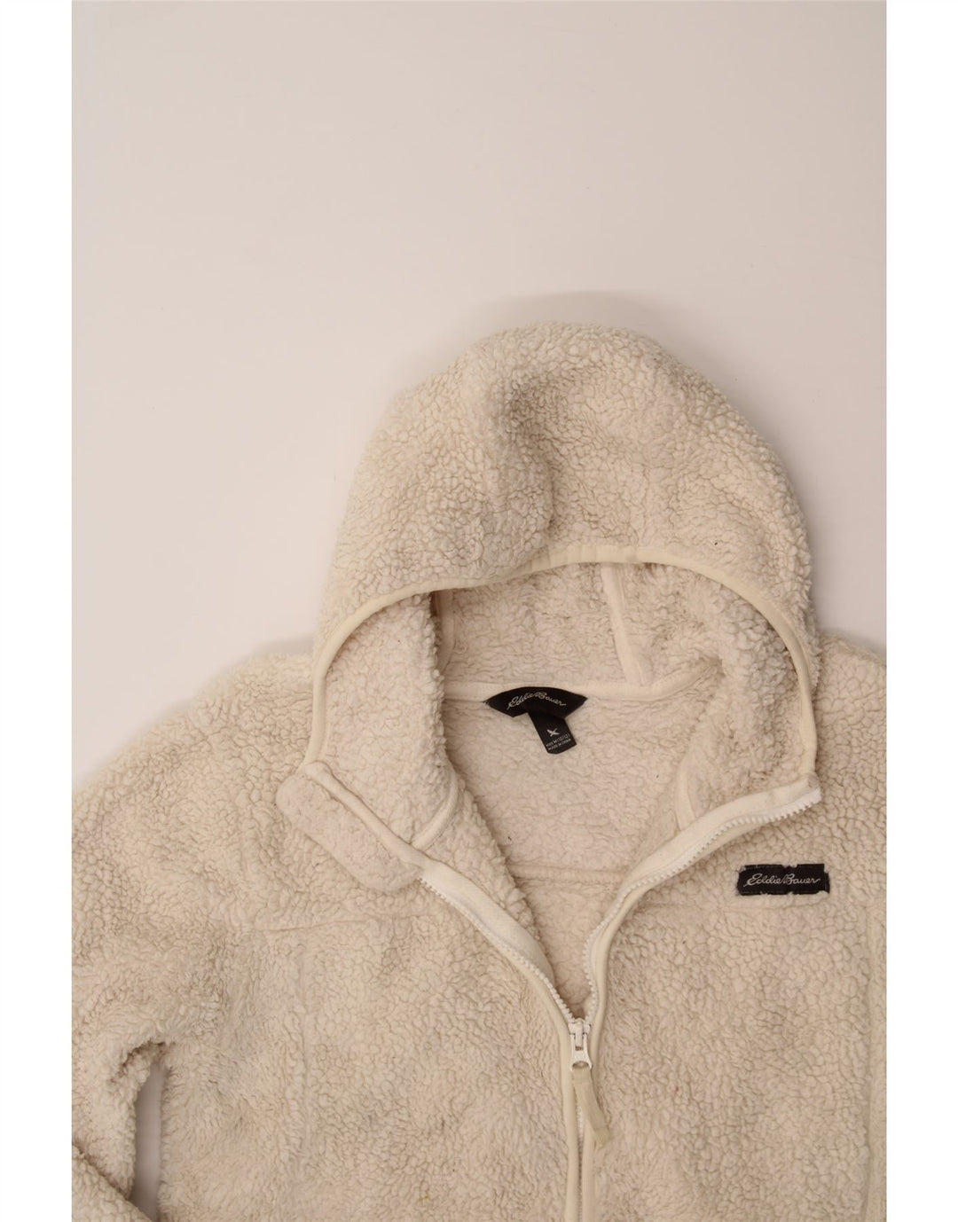 EDDIE BAUER Girls Hooded Fleece Jacket 10-11 Years Medium  Beige Polyester Vintage Eddie Bauer and Second-Hand Eddie Bauer from Messina Hembry 