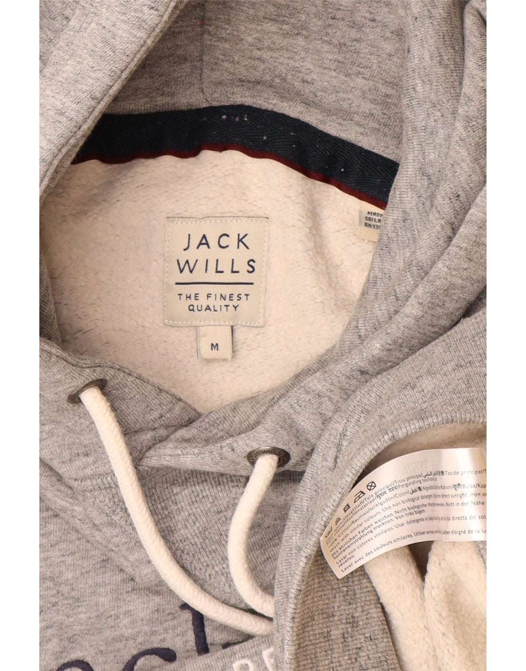 Jack Wills Herren-Kapuzenpullover mit Grafik, mittelgrau gesprenkelte Baumwolle