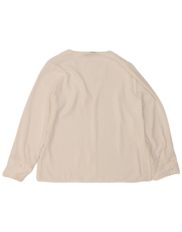 Zara Damen Langarm-Blusenoberteil UK 16 Large Weiß