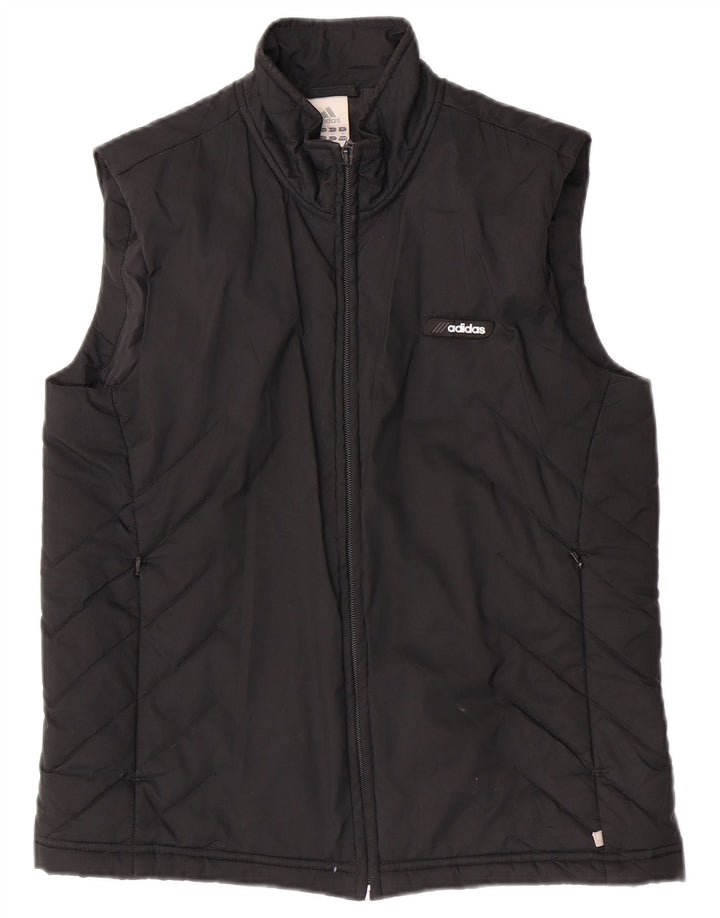 Adidas Damen Wattierte Weste UK 12 Medium Schwarz Polyester