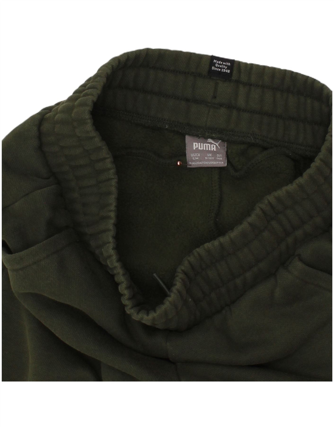 PUMA Jungen-Trainingshose, Jogginghose, 9–10 Jahre, grüne Baumwolle