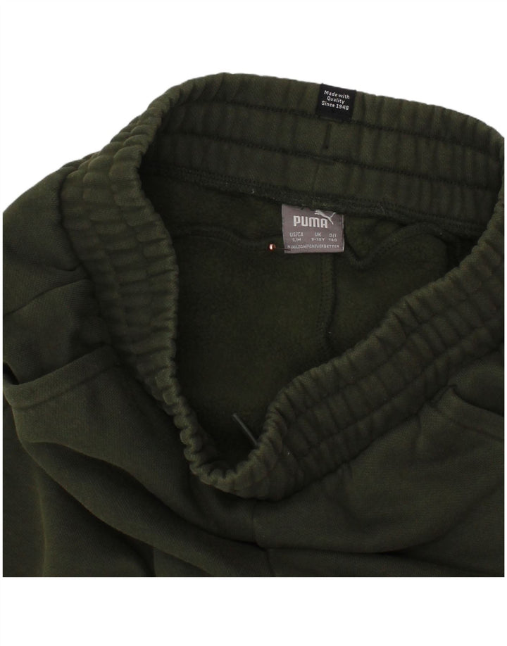 PUMA Jungen-Trainingshose, Jogginghose, 9–10 Jahre, grüne Baumwolle