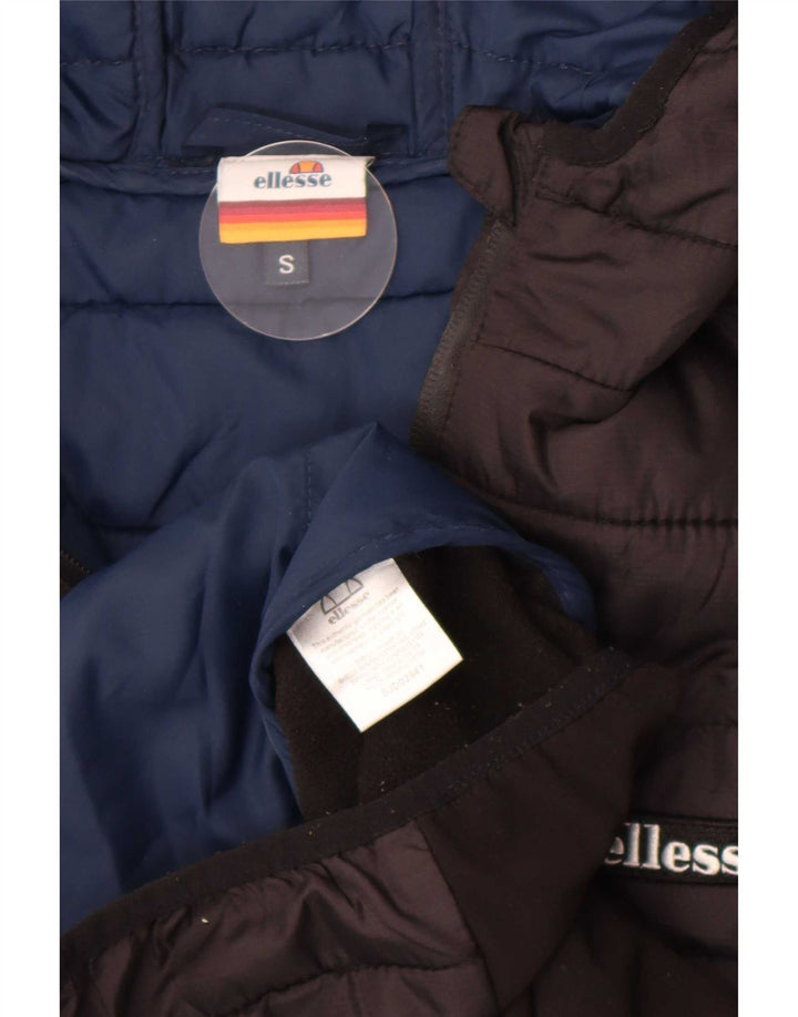 Ellesse Herren-Jacke mit Kapuze, gepolstert, Größe S, UK 36, aus schwarzem Nylon