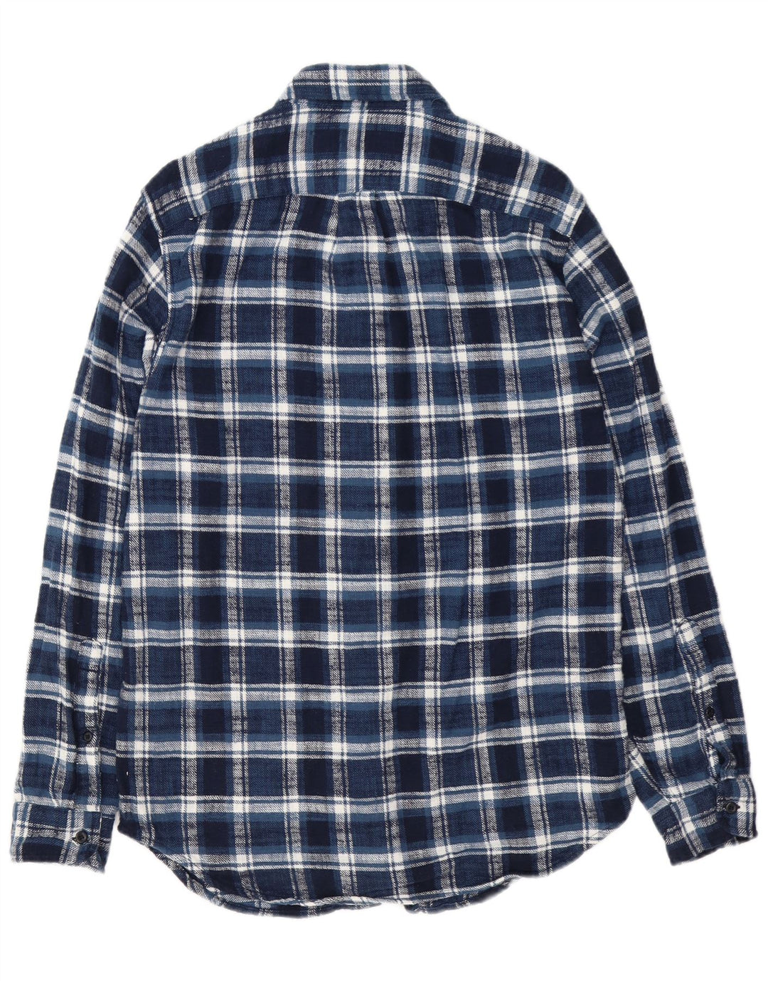 J. Crew Herren-Flanellhemd mit klassischer Passform, klein, marineblau, kariert, Baumwolle