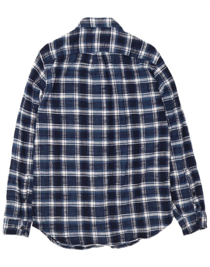 J. Crew Herren-Flanellhemd mit klassischer Passform, klein, marineblau, kariert, Baumwolle