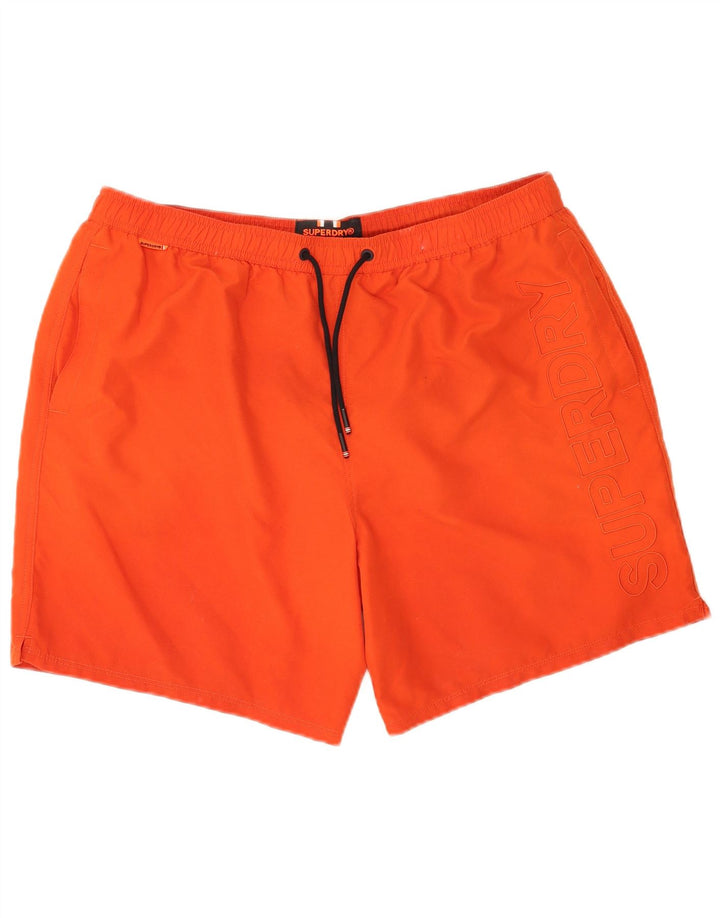Superdry Herren-Badeshorts mit Grafik, 2XL, rotes Polyester