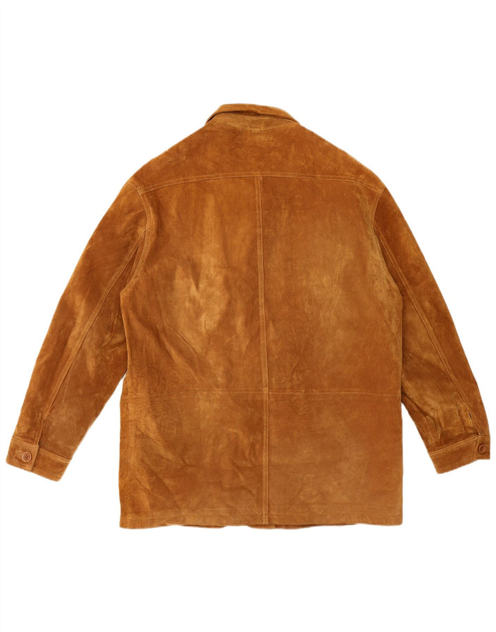 Jet Plane Herren Wildlederjacke IT 50 Large Beige Leder