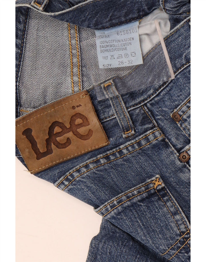 Lee Damen Straight Jeans W26 L32 Blaue Baumwolle