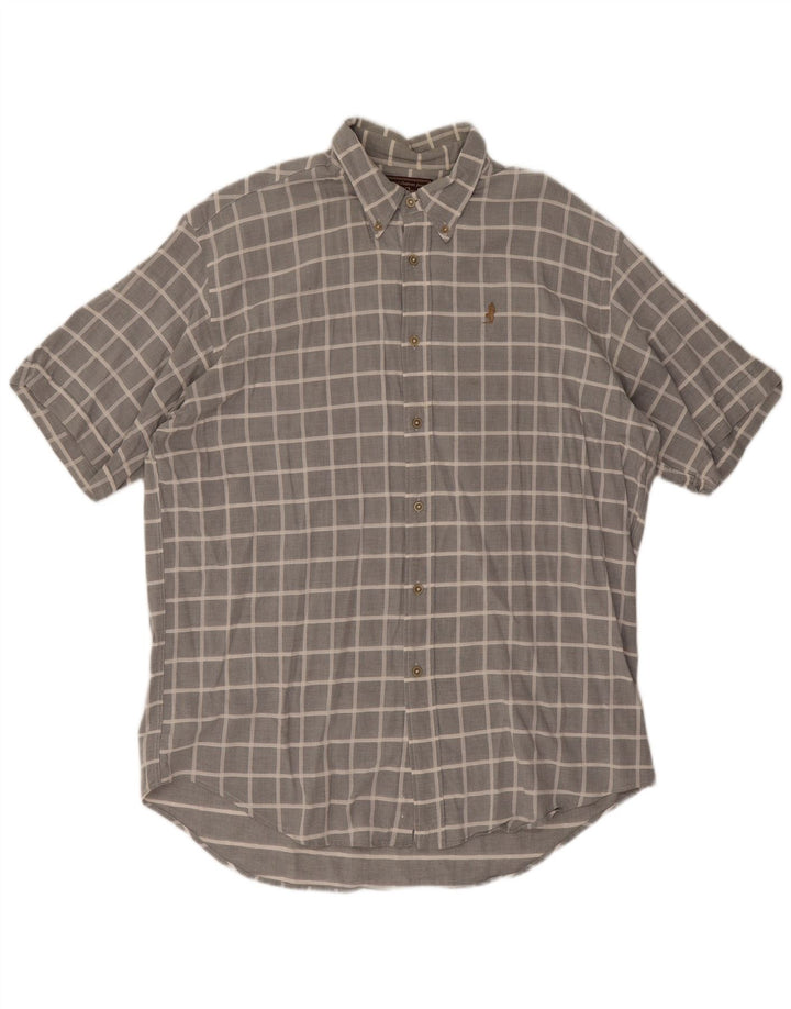 Marlboro Classics Herren Kurzarmhemd 2XL grau kariert Baumwolle