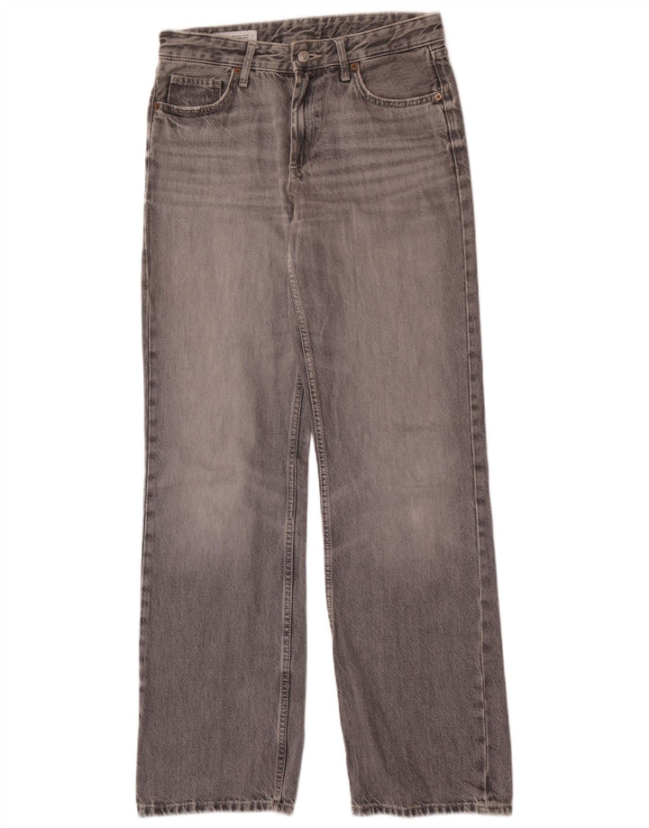 Zara Damen Straight Jeans EU 38 Small W28 L34 Graue Baumwolle
