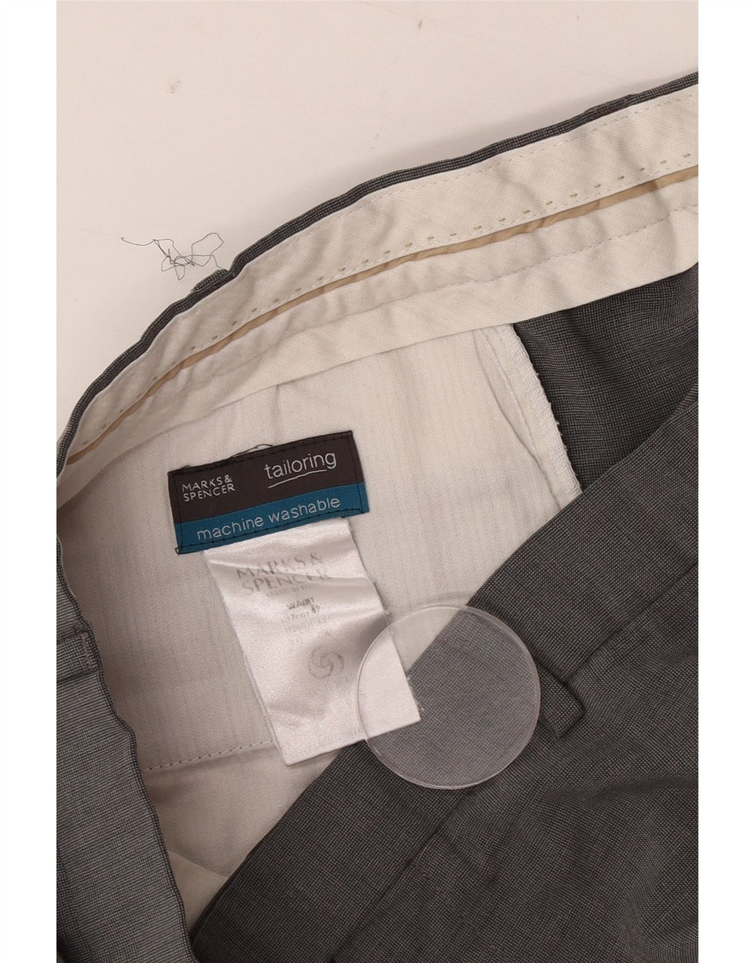 Marks & Spencer Herren-Anzughose mit maßgeschneiderter Passform, gerade, W40, L29, Grau