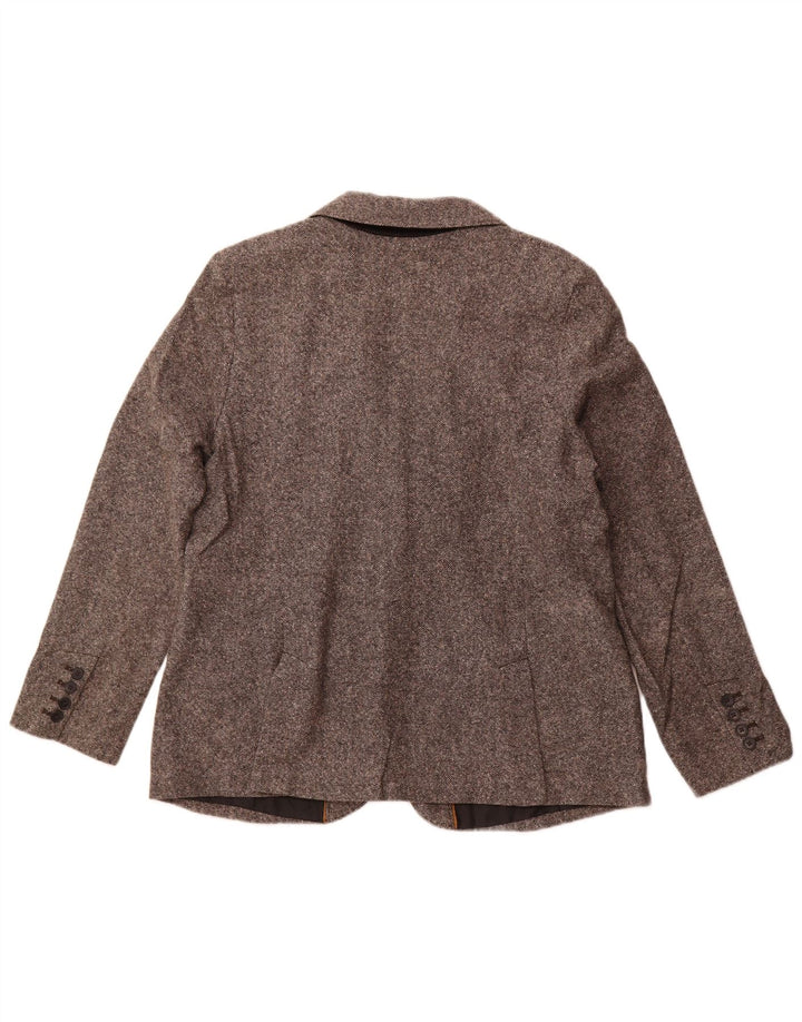 EDDIE BAUER Damen 2-Knopf-Blazerjacke US 18 2XL Graue Wolle