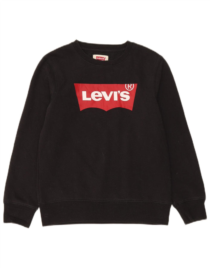 Levi's Jungen-Sweatshirt mit Grafik, 11–12 Jahre, schwarze Baumwolle