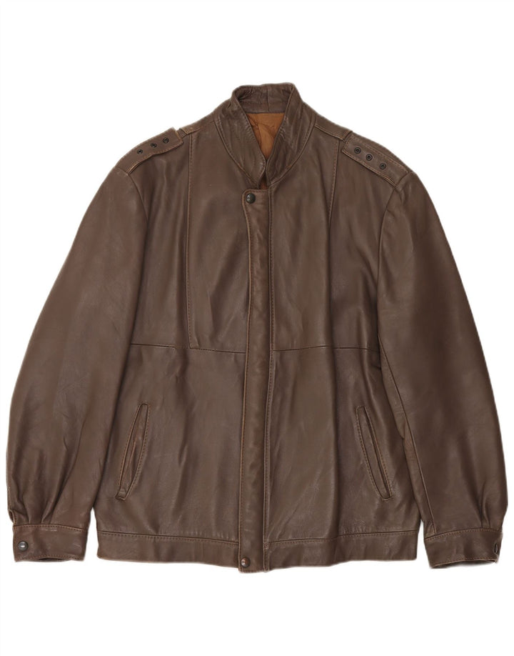Vintage Herren Militärlederjacke IT 52 XL Braun