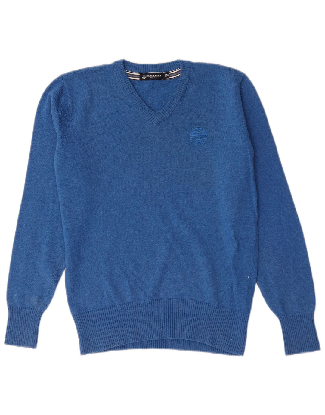 North Sails Jungen-Pullover mit V-Ausschnitt, 12–13 Jahre, kleine blaue Lammwolle