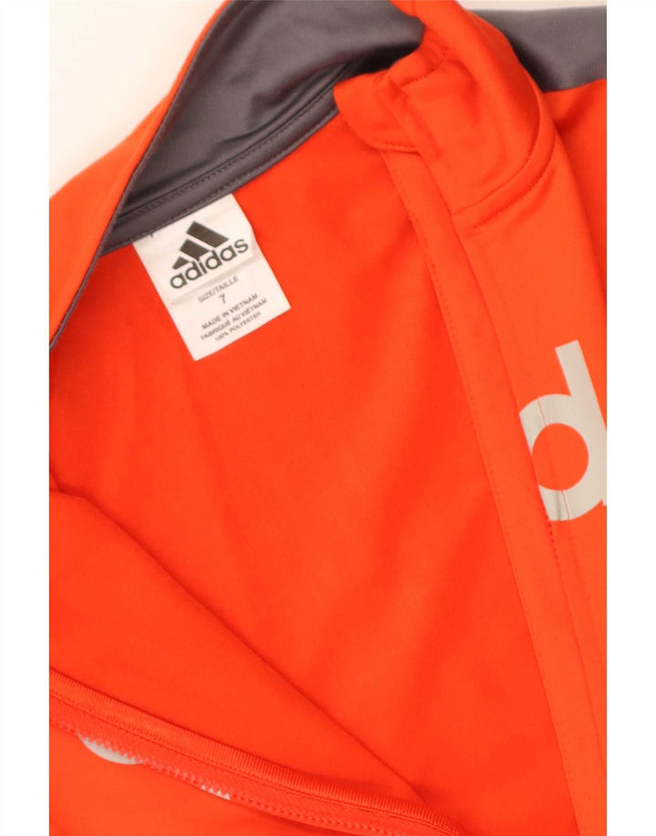 Adidas Jungen Grafik-Trainingsanzug-Top-Jacke, 6–7 Jahre, orange gestreift, Polyester