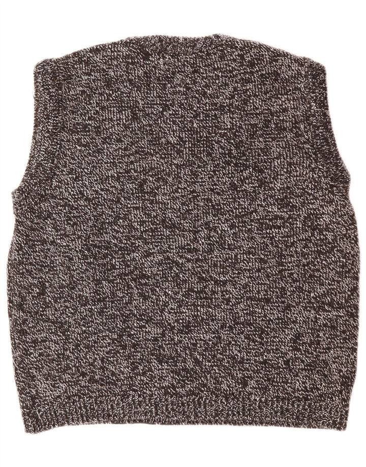 Zara Herren-Weste, Tanktop, klein, schwarz geflecktes Polyacryl