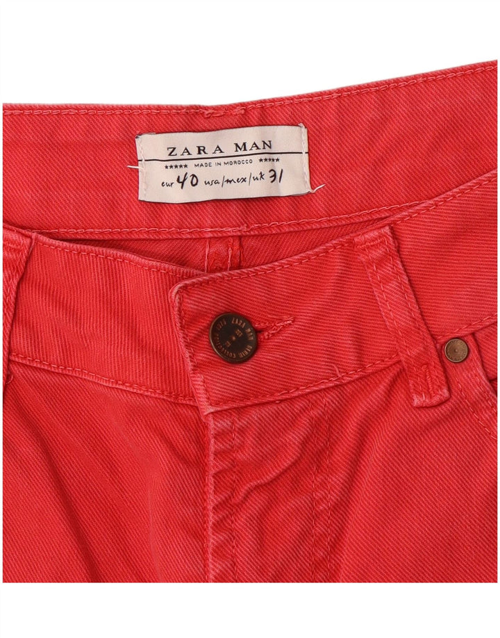Zara Herren Jeansshorts EU 40 Medium W31 Rot